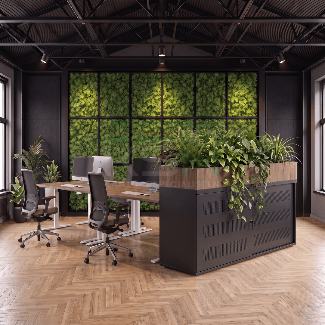 Schuifdeurkast Zwart 72,5 x 166 x 40 cm Met plantenbak Hickory Noten
