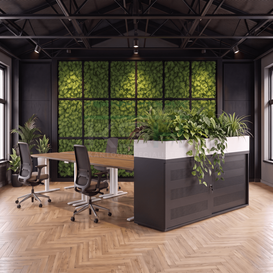 Schuifdeurkast Zwart 72,5 x 166 x 40 cm Met plantenbak Wit