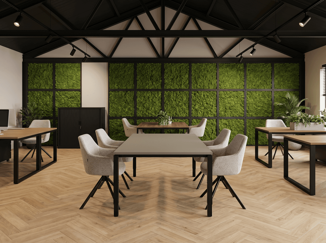 Vida 4-poots Vergadertafel recht 140x80cm Zwart Cuando