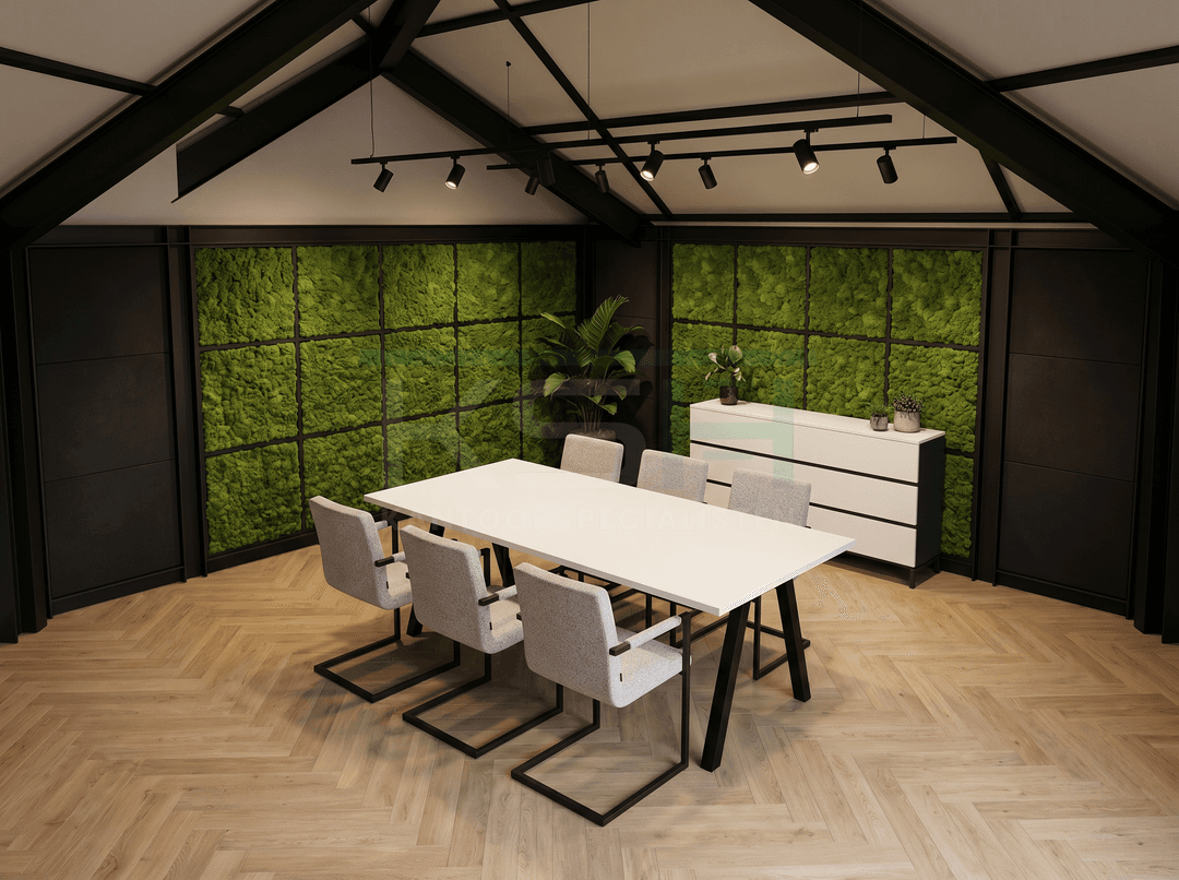 V-poot Kantinetafel recht 120x80cm Zwart Wit