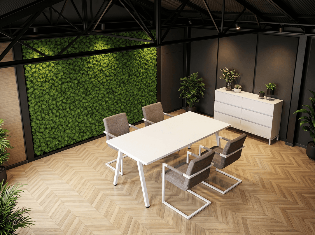 V-poot Vergadertafel recht 200x80cm Wit Wit