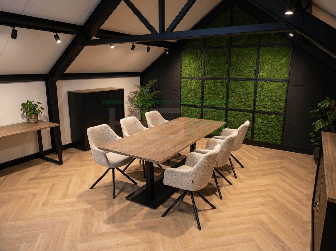 Kolompoot Vergadertafel recht 120x80cm Zwart Hickory Noten