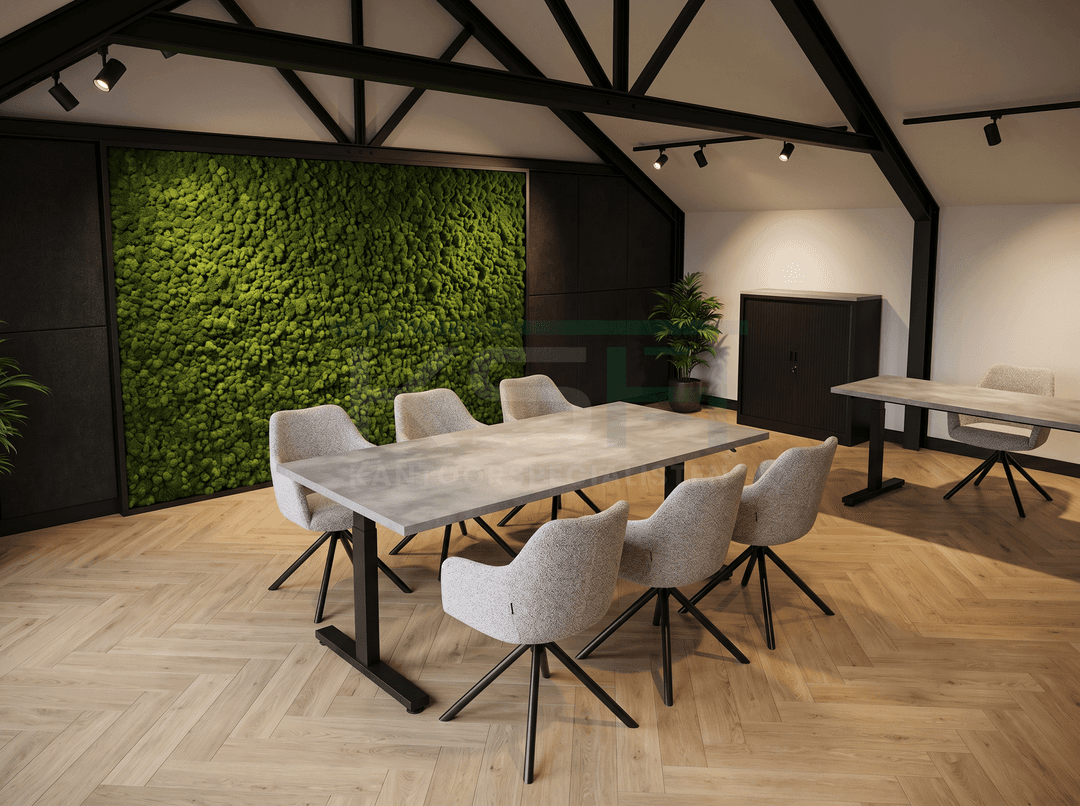 Vamo T-poot Kantinetafel recht 160x80cm Zwart Oxyd