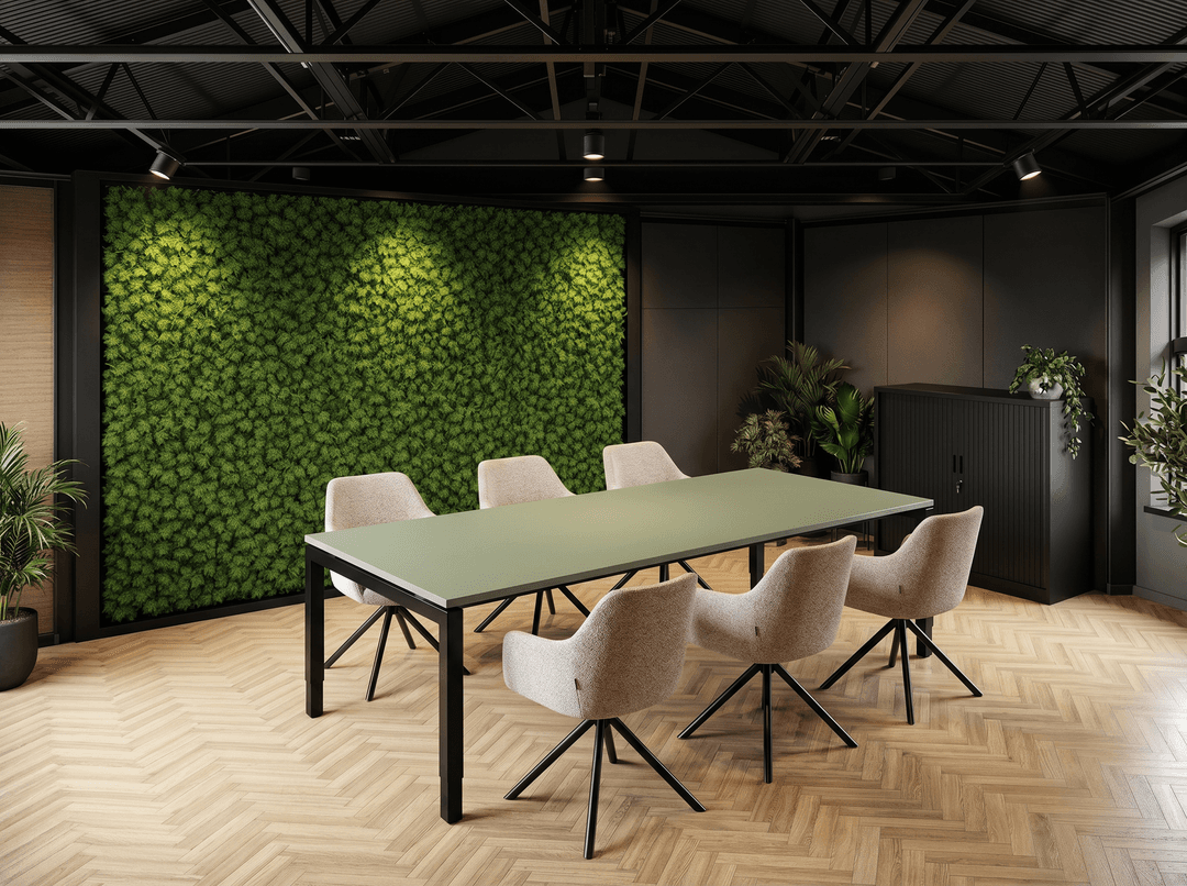 Vida 4-poots Vergadertafel recht 180x80cm Zwart Pine