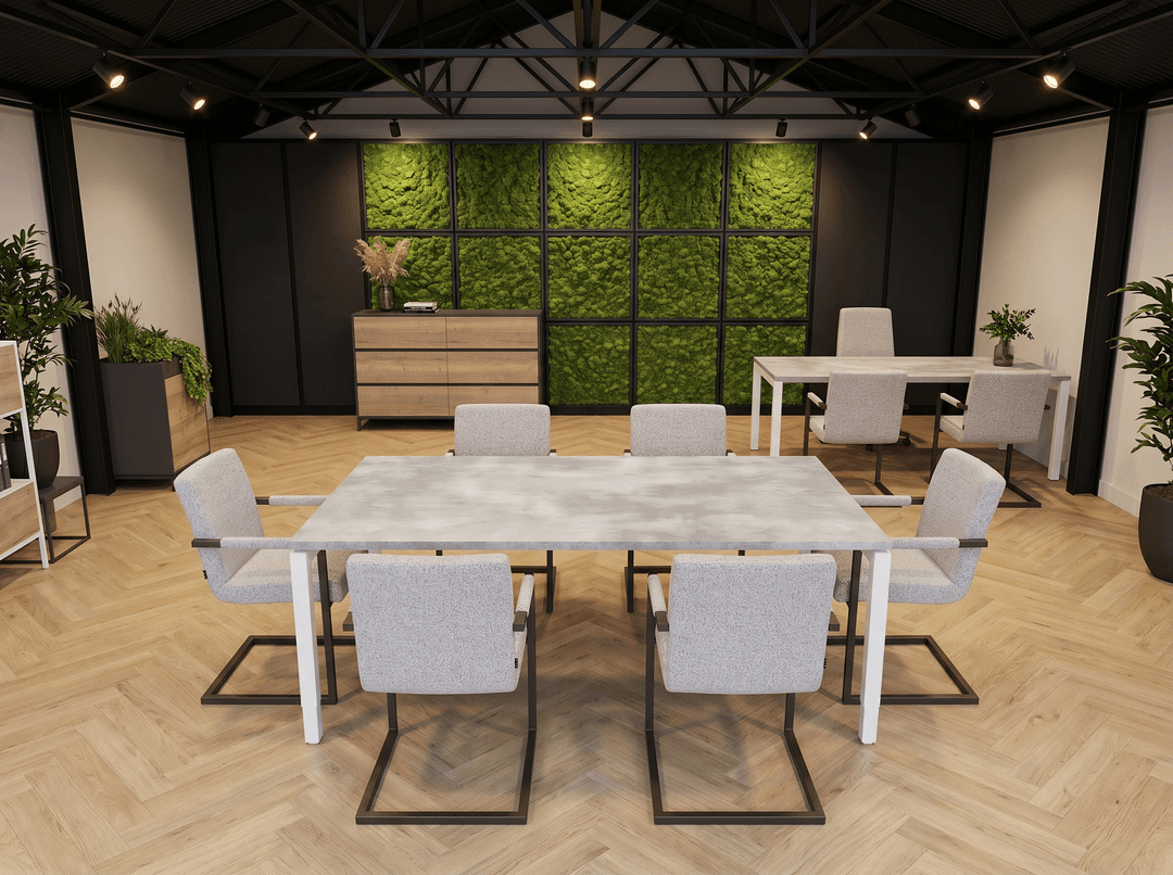 Vida 4-poots Vergadertafel recht 160x80cm Wit Oxyd