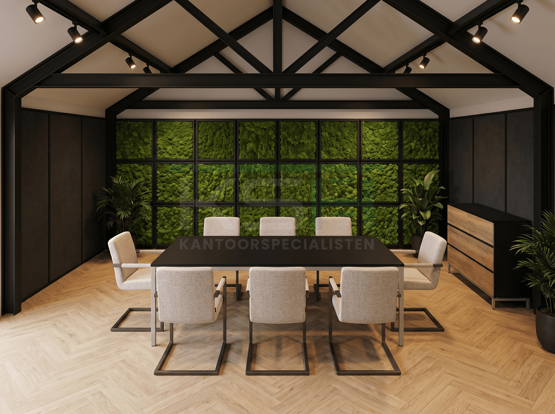 Budget 4-poots Kantinetafel recht 160x80cm Aluminium Zwart
