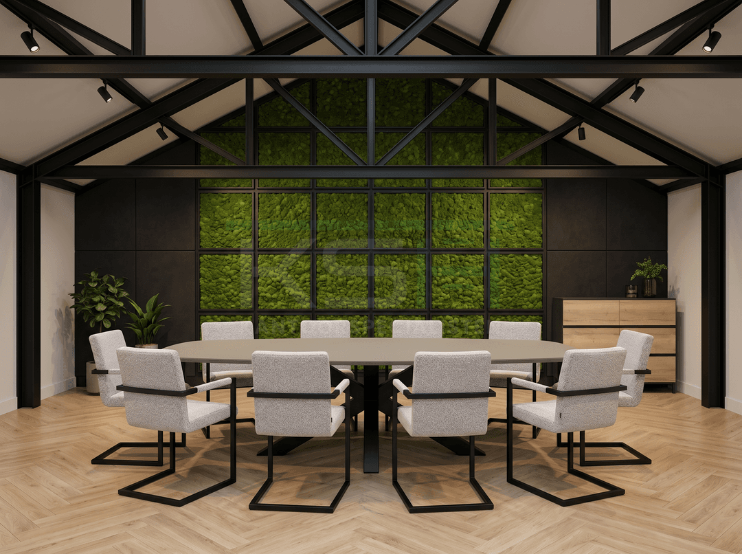 Matrix-poot Vergadertafel Deens Ovaal 240x120cm Zwart - Cuando