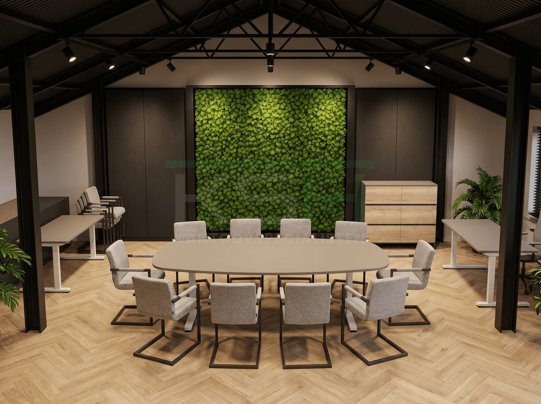Vamo T-poot Vergadertafel Deens Ovaal 240x120cm Wit - Cuando