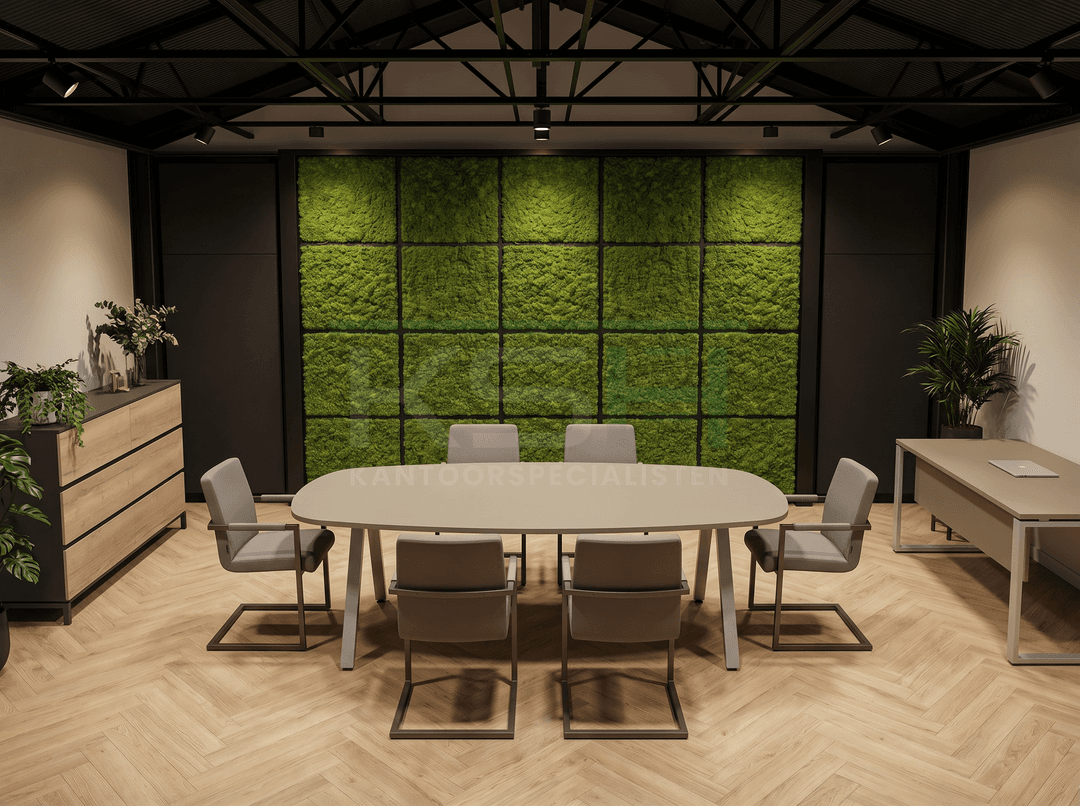 V-poot Vergadertafel Deens Ovaal 240x120cm Aluminium - Cuando