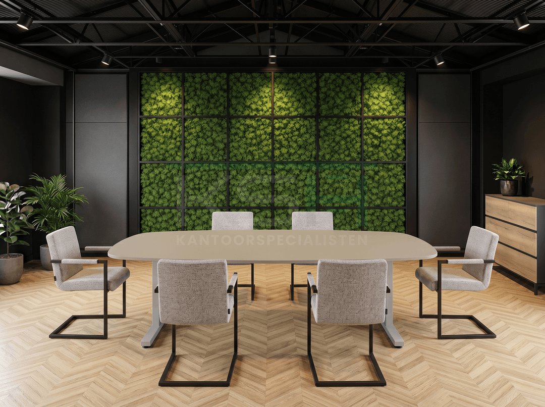 Vamo T-poot Vergadertafel Deens Ovaal 240x120cm Aluminium - Cuando