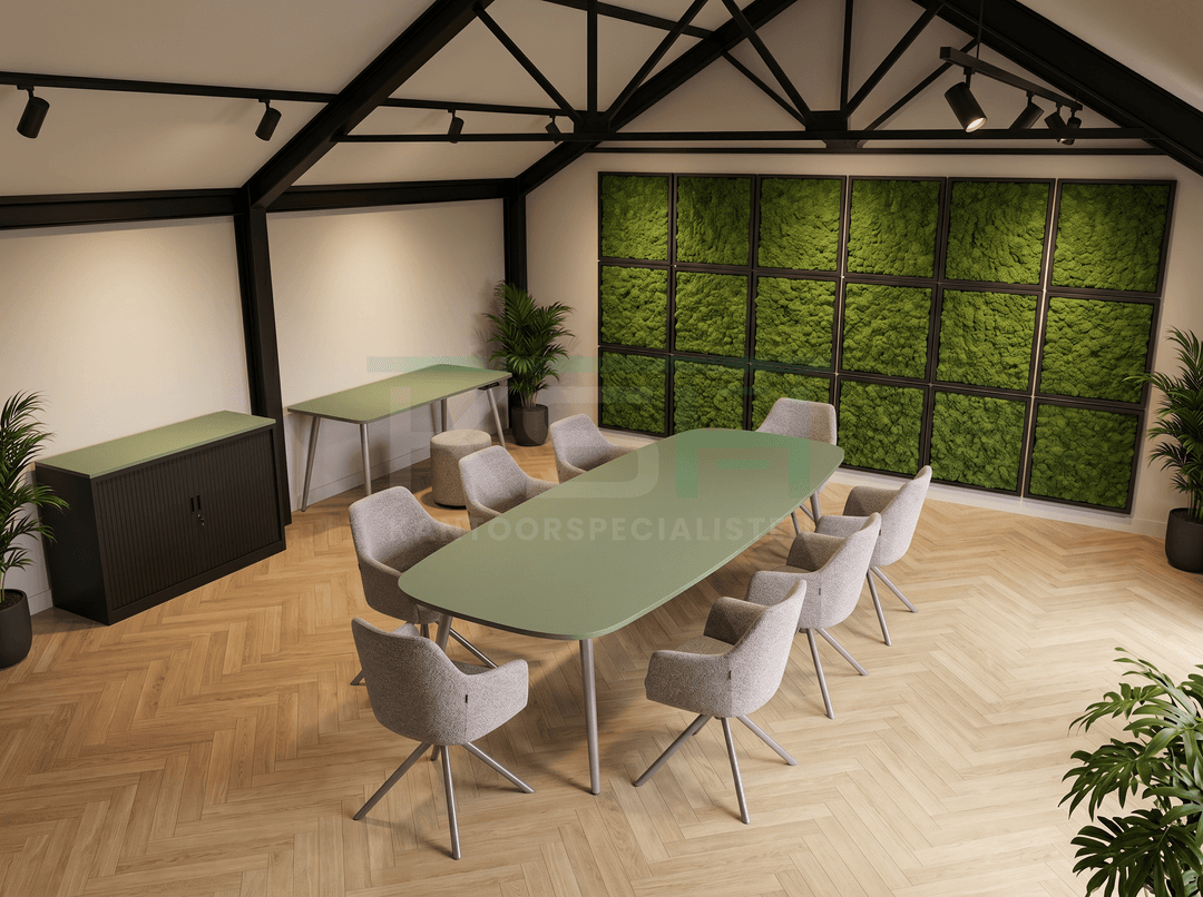 Real-poot Vergadertafel Deens Ovaal 240x120cm Aluminium - Pine