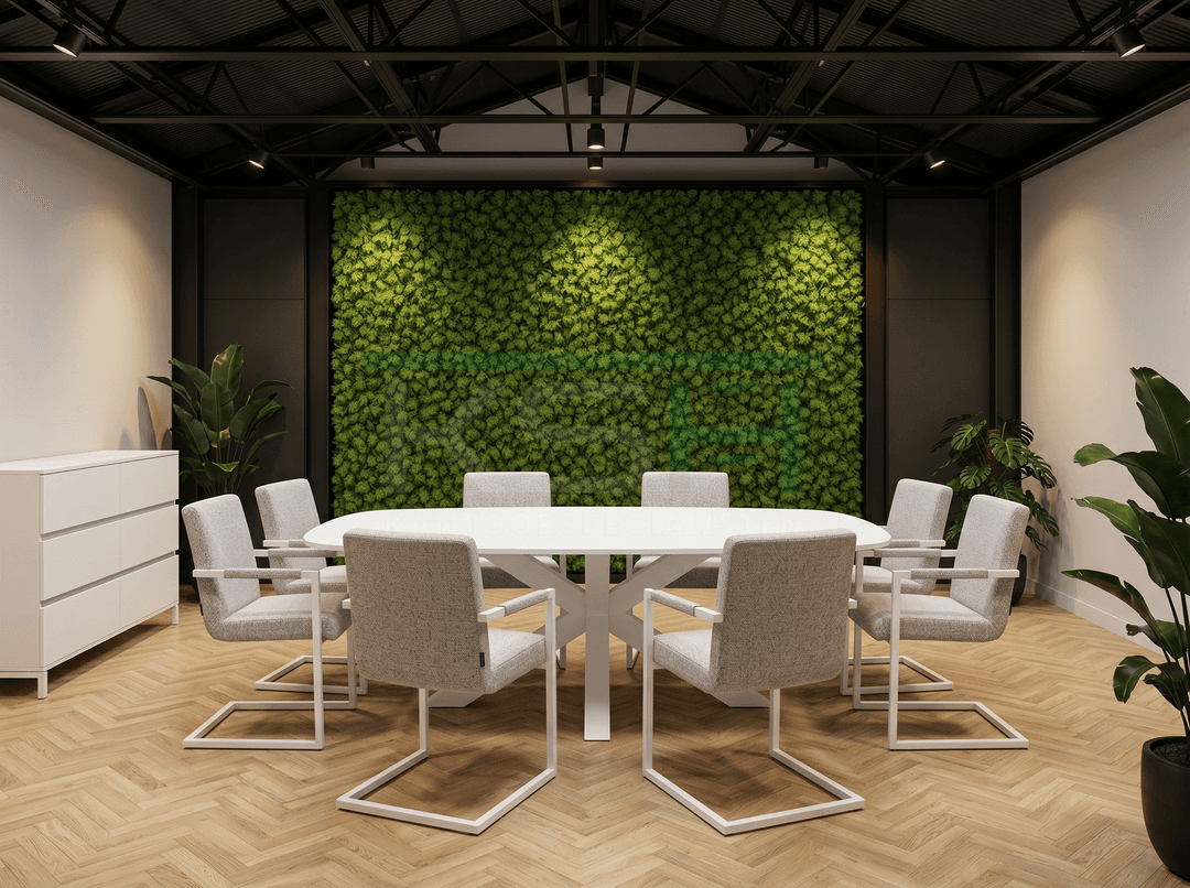 Matrix-poot Vergadertafel Deens Ovaal 240x120cm Wit - Wit