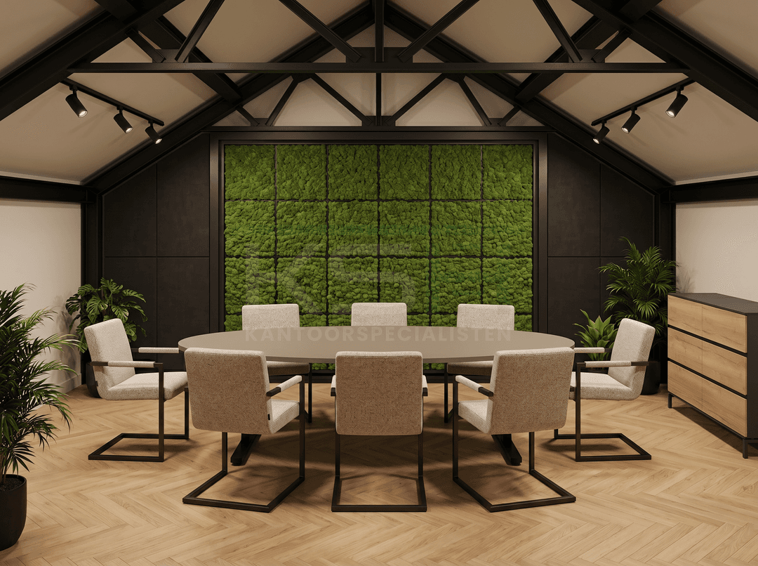 Vamo T-poot Vergadertafel Ovaal 220x110cm Zwart - Cuando