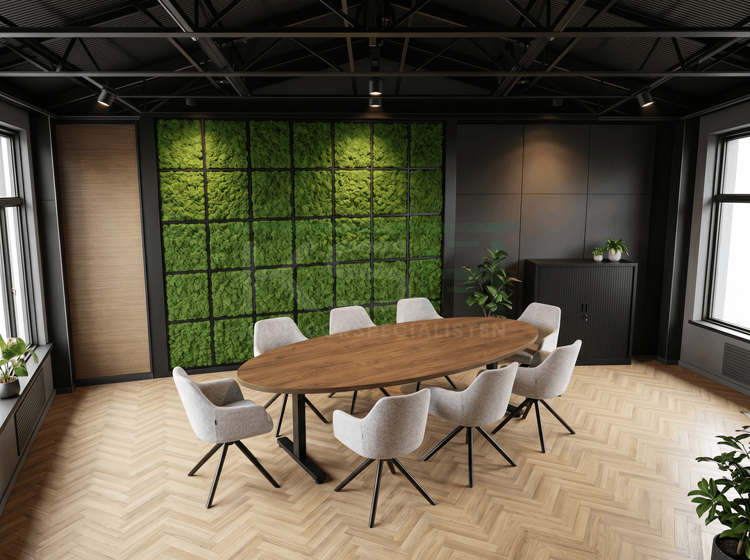 Vamo T-poot Vergadertafel Ovaal 220x110cm Zwart - Hickory Noten