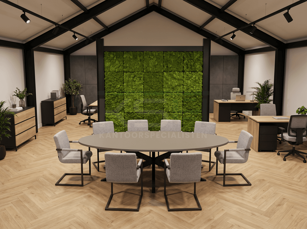 Sterpoot Vergadertafel Ovaal 220x110cm Zwart - Cuando