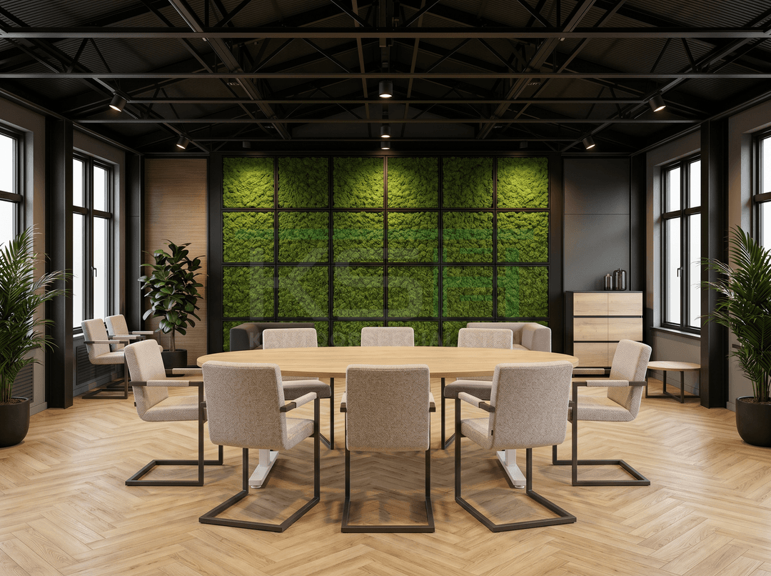 Vamo T-poot Vergadertafel Ovaal 220x110cm Wit - Natuur eiken