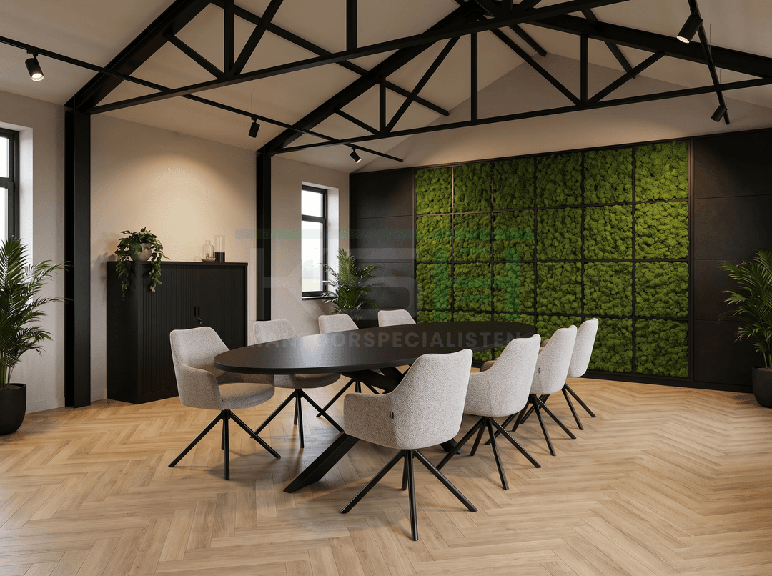 Sterpoot Vergadertafel Ovaal 220x110cm Zwart - Zwart