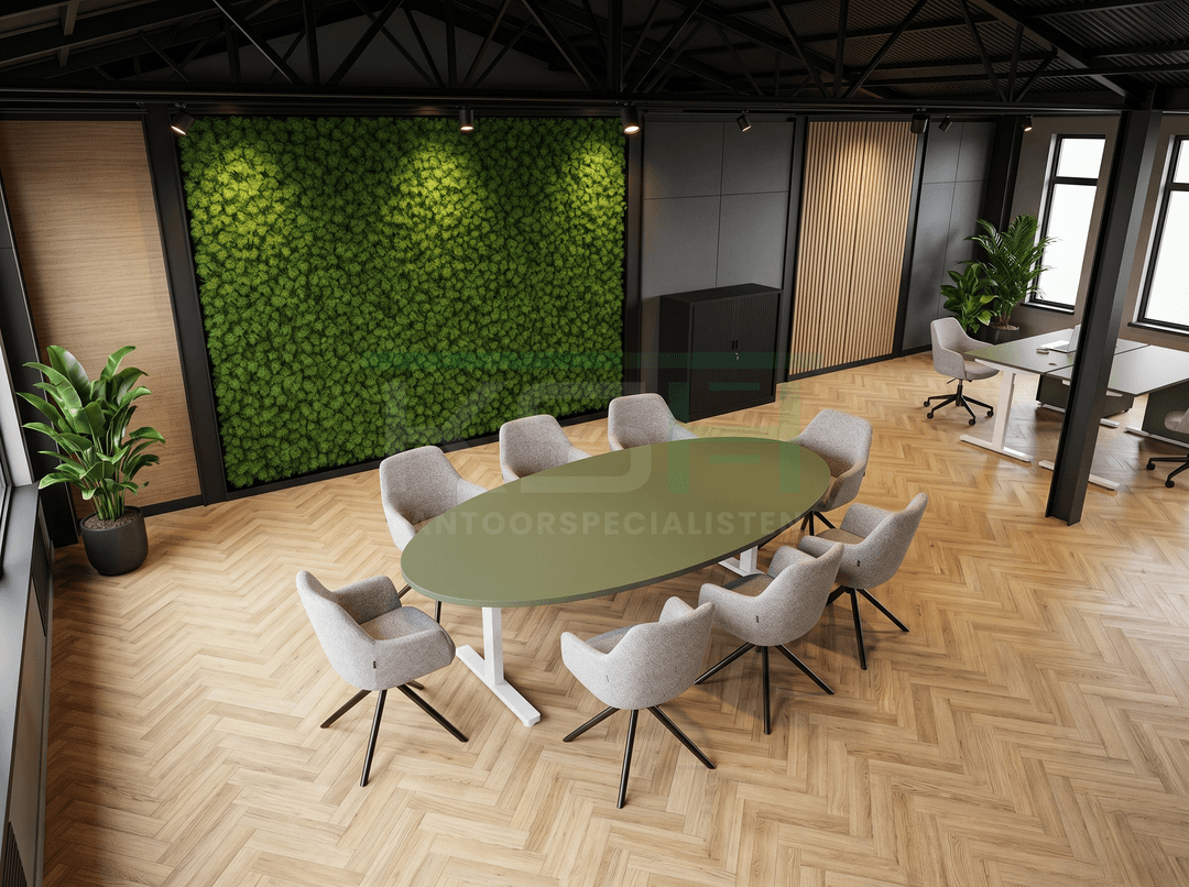 Vamo T-poot Vergadertafel Ovaal 220x110cm Wit - Pine