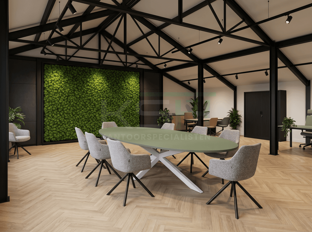 Sterpoot Vergadertafel Ovaal 220x110cm Wit - Pine
