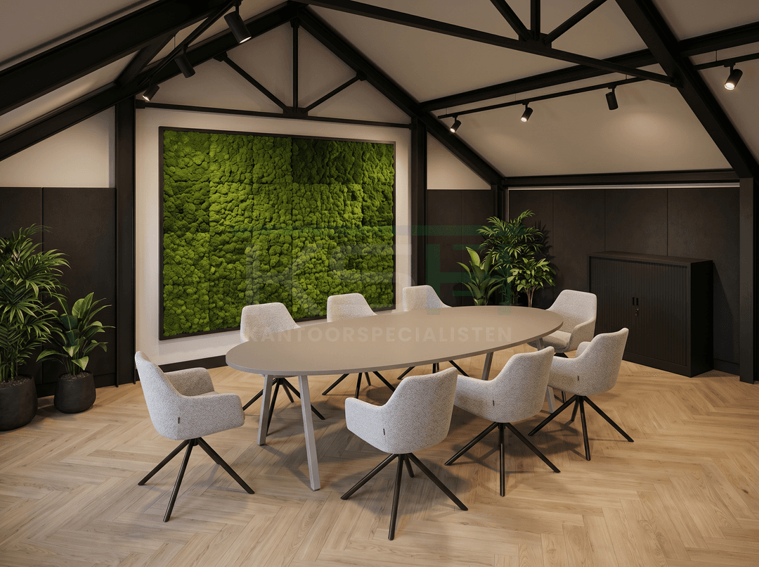 V-poot Vergadertafel Ovaal 220x110cm Aluminium - Cuando
