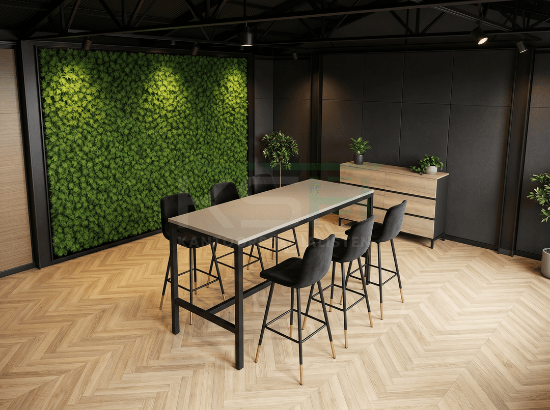 4-poots Bartafel recht 180x80cm Zwart Cuando