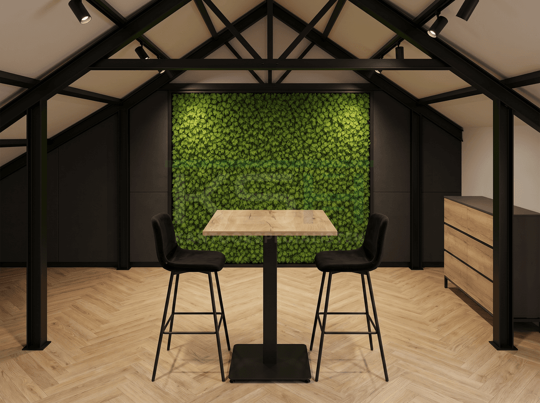 Kolompoot Bartafel vierkant 60x60cm Zwart Natuur eiken