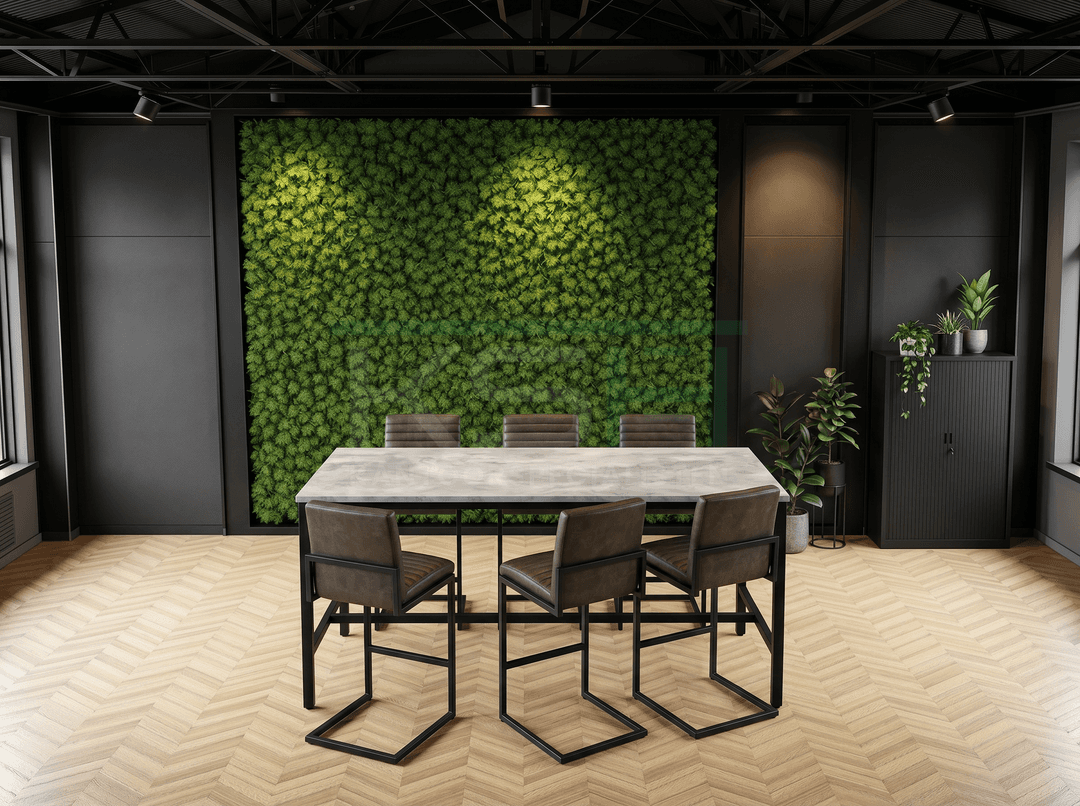 4-poots Bartafel recht 180x80cm Zwart Oxyd