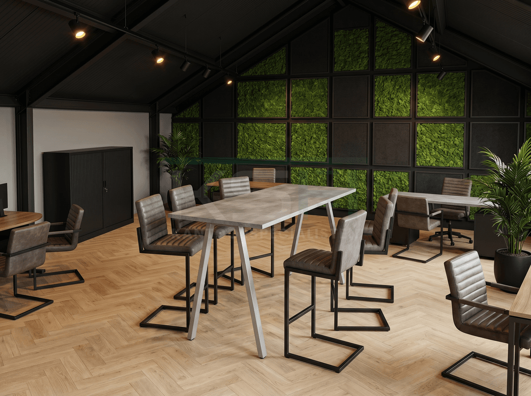 V-poot Hoge tafel recht 180x80cm Aluminium Oxyd