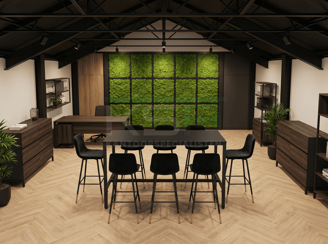 4-poots Bartafel recht 180x80cm Zwart Zwart