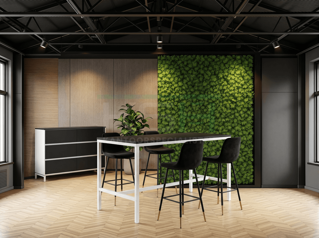 4-poots Bartafel recht 180x80cm Wit Zwart