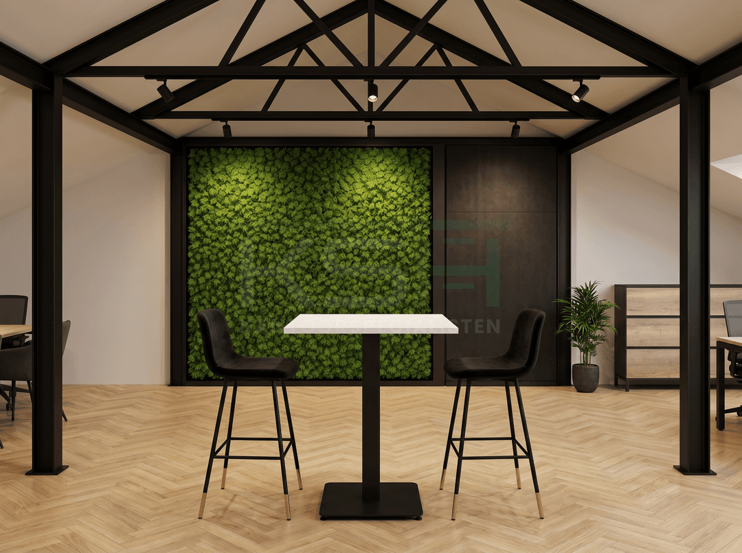 Hoge Horecatafel met kolompoot 60x60cm Zwart Wit