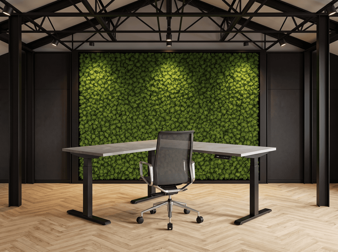 Elektrisch zit-sta Hoekbureau 200x200cm Zwart Oxyd