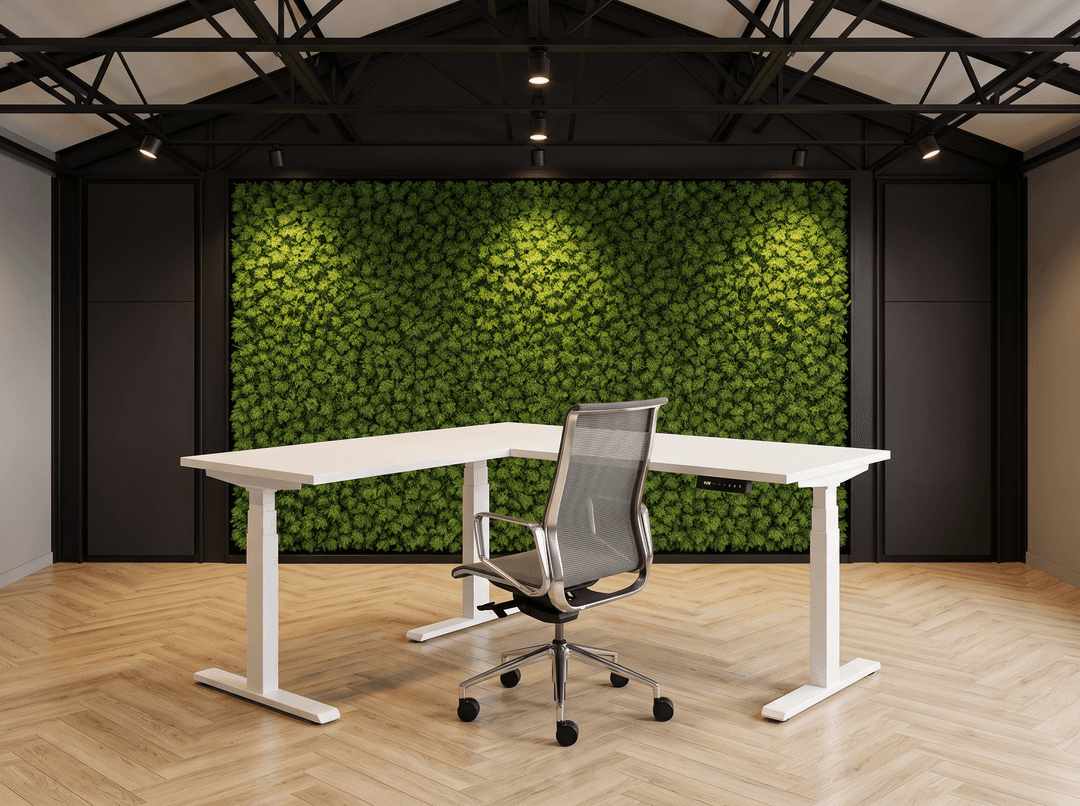 Elektrisch zit-sta Hoekbureau 160x160cm Wit Wit