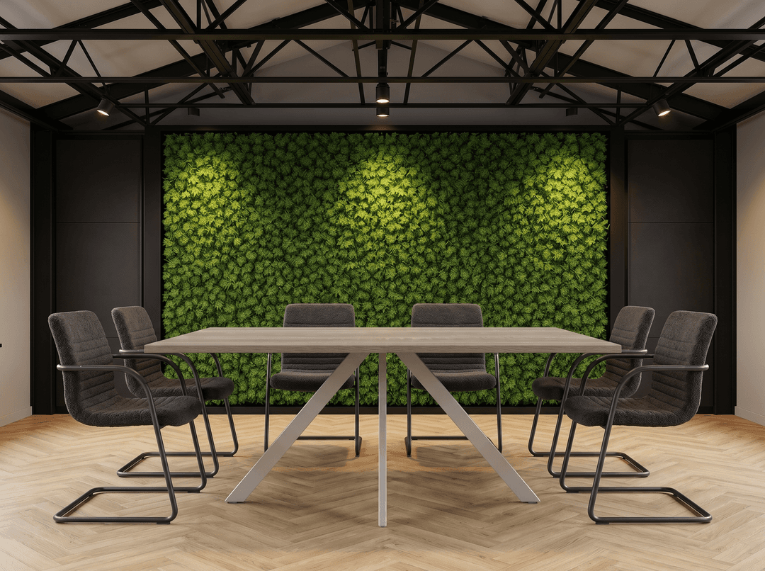 Spinpoot Vergadertafel recht 180x80cm Wit Midden eiken