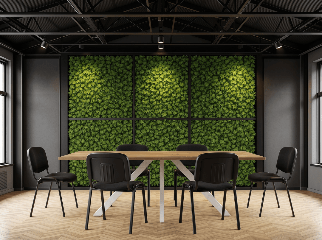 Spinpoot Vergadertafel recht 120x80cm Wit Natuur eiken