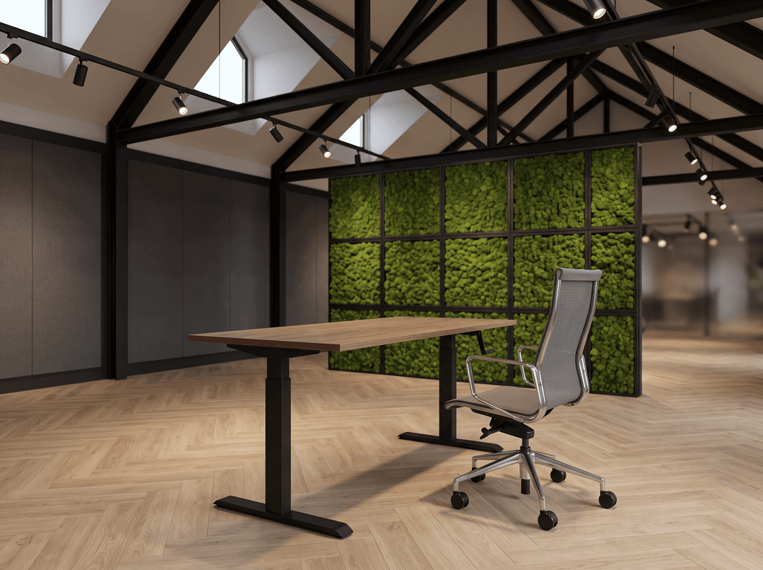 Zit-Sta Bureau Slinger Verstelbaar 200x80cm Zwart - Hickory Noten