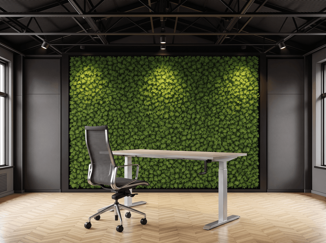 Zit-Sta Bureau Slinger Verstelbaar 120x80cm Aluminium - Midden eiken