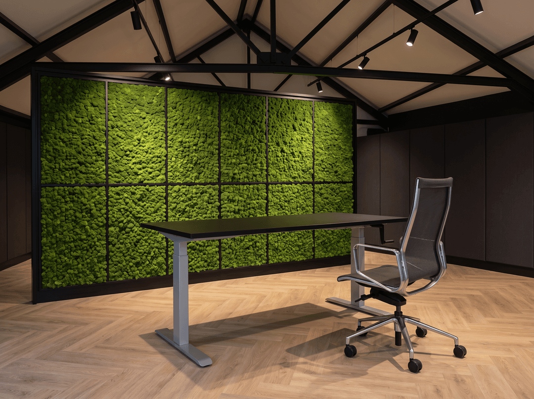 Zit-Sta Bureau Slinger Verstelbaar 200x80cm Aluminium - Zwart