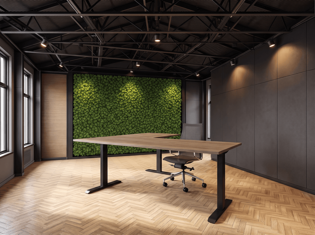 Vamo T-poot Verstelbaar Hoekbureau 160x160cm Zwart Hickory Noten
