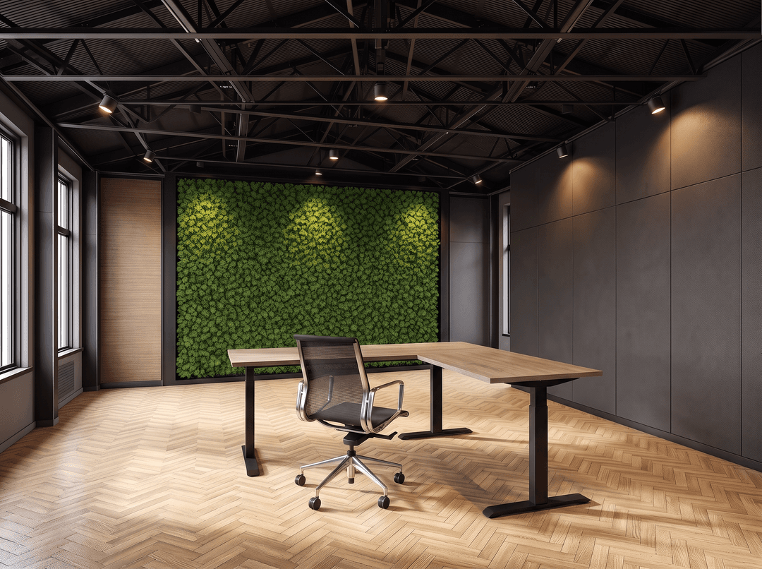 Vamo T-poot Verstelbaar Hoekbureau 180x160cm Zwart Midden eiken