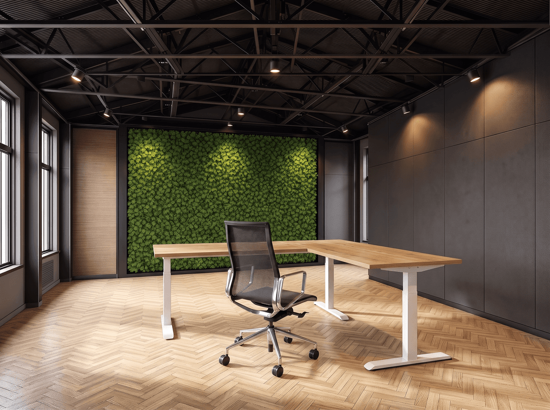 Vamo T-poot Verstelbaar Hoekbureau 200x160cm Wit Natuur eiken