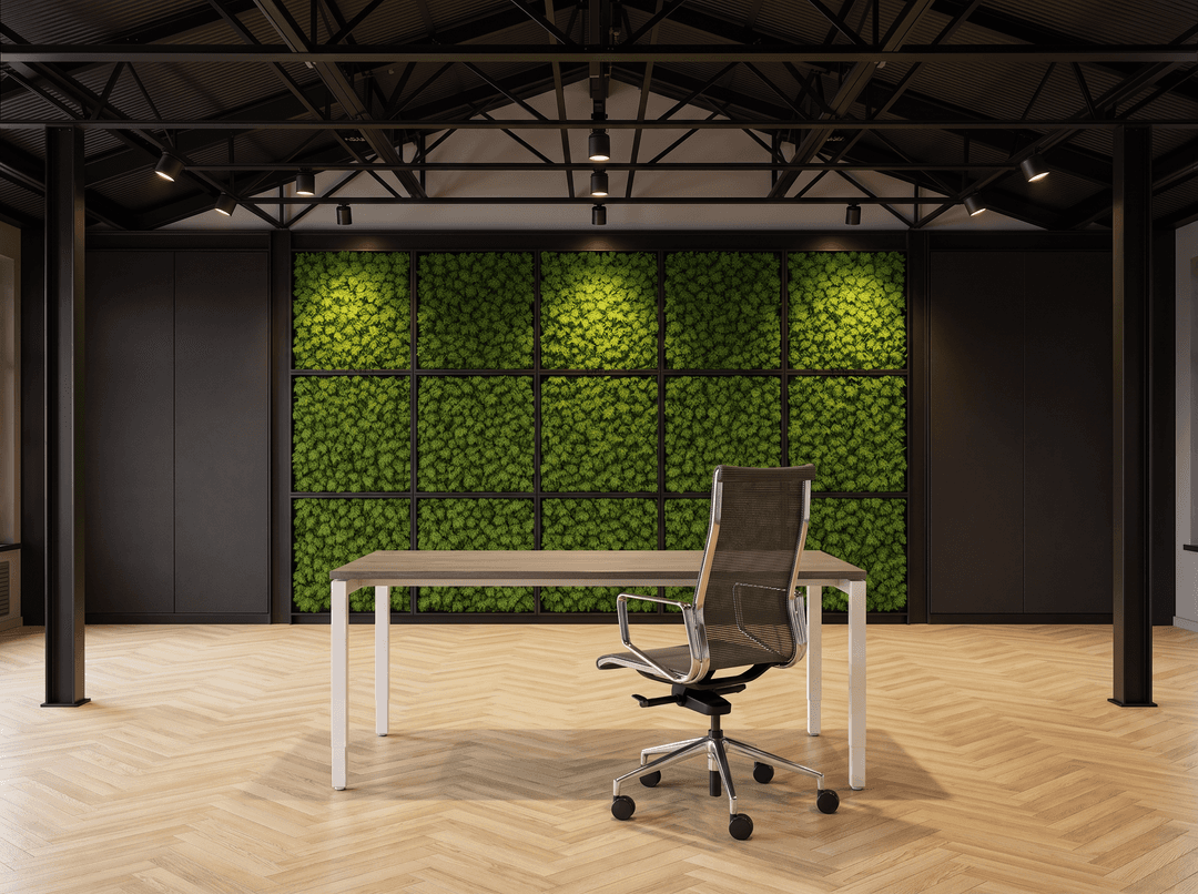 Verstelbaar Bureau Vida 4-poots 120x60cm Wit Bruin eiken