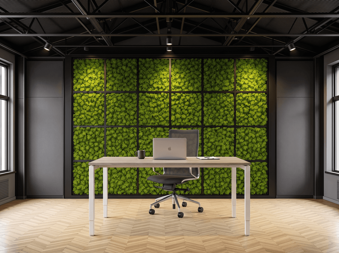 Verstelbaar Bureau Vida 4-poots 120x80cm Wit Midden eiken