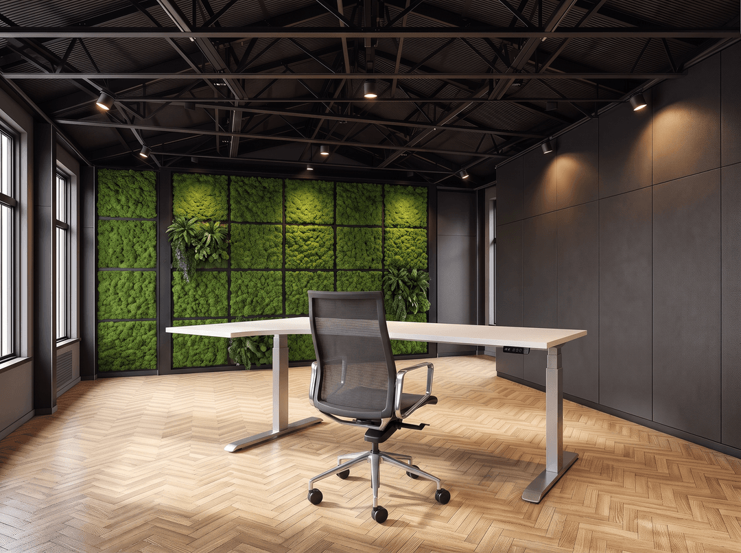 Elektrisch zit-sta Wingbureau 180x120cm (met ronde hoek) Aluminium Wit Hoek rechts