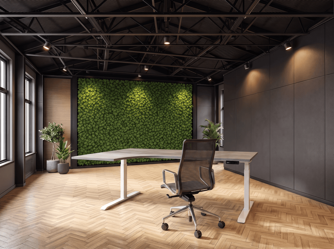 Elektrisch zit-sta Wingbureau 180x120cm (met ronde hoek) Wit Oxyd Hoek rechts