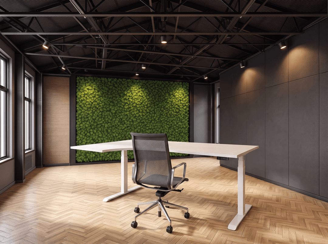 Elektrisch zit-sta Wingbureau 180x120cm (met ronde hoek) Wit Wit Hoek links