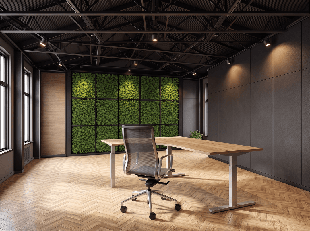 Vamo T-poot Wingbureau 180x120cm (met ronde hoek) Aluminium Natuur eiken Hoek links
