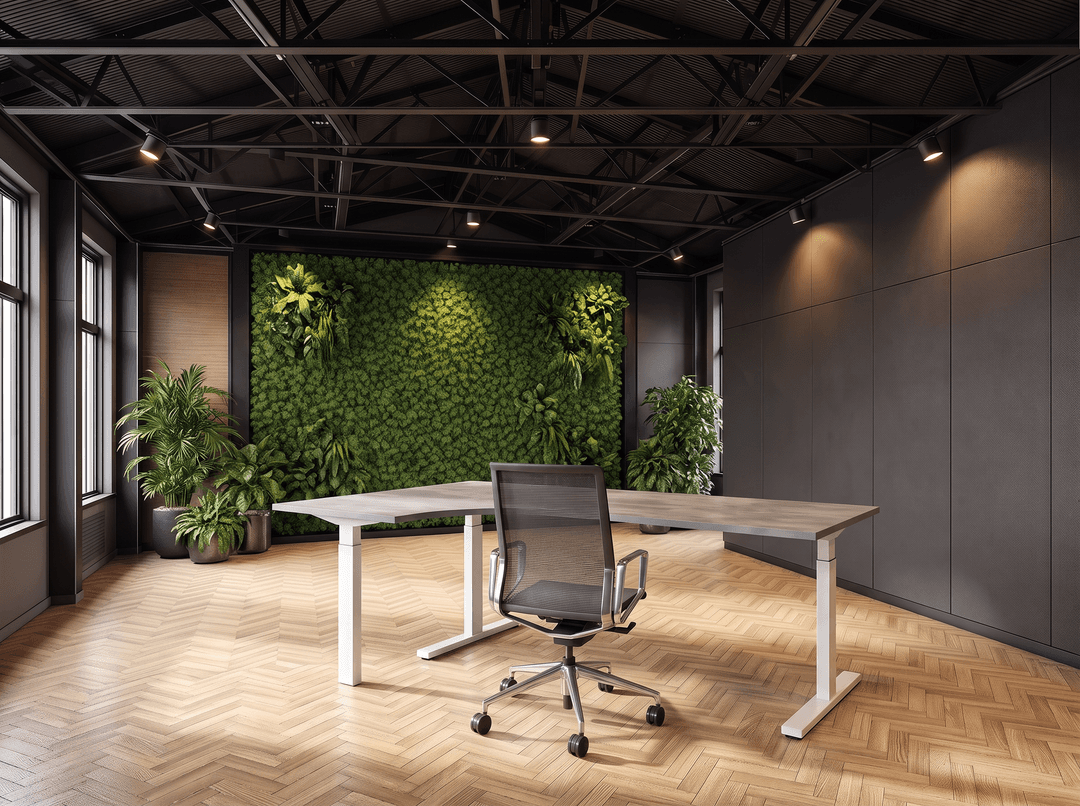 Vamo T-poot Wingbureau 180x120cm (met ronde hoek) Wit Oxyd Hoek links