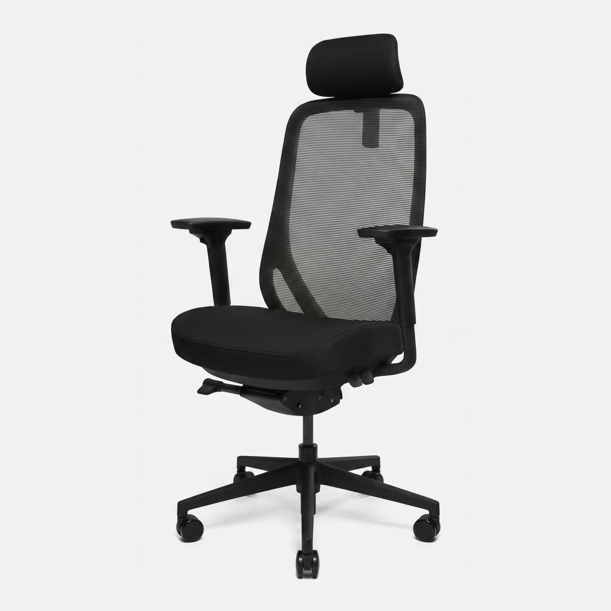 Ergonomische bureaustoel 'Ava' — Met hoofdsteun · Zwart