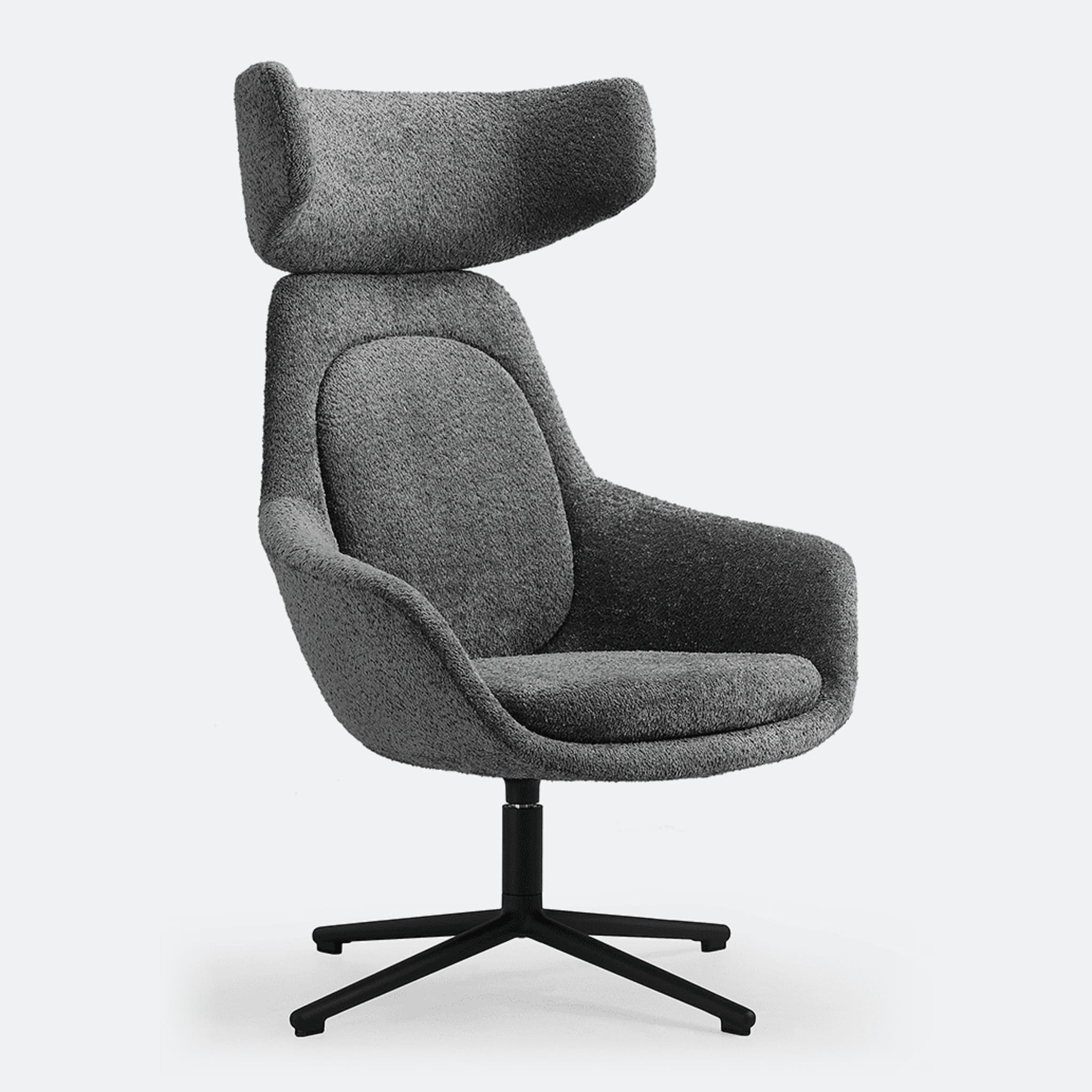 Loungefauteuil 'Daan' — hoge rug — Grijs